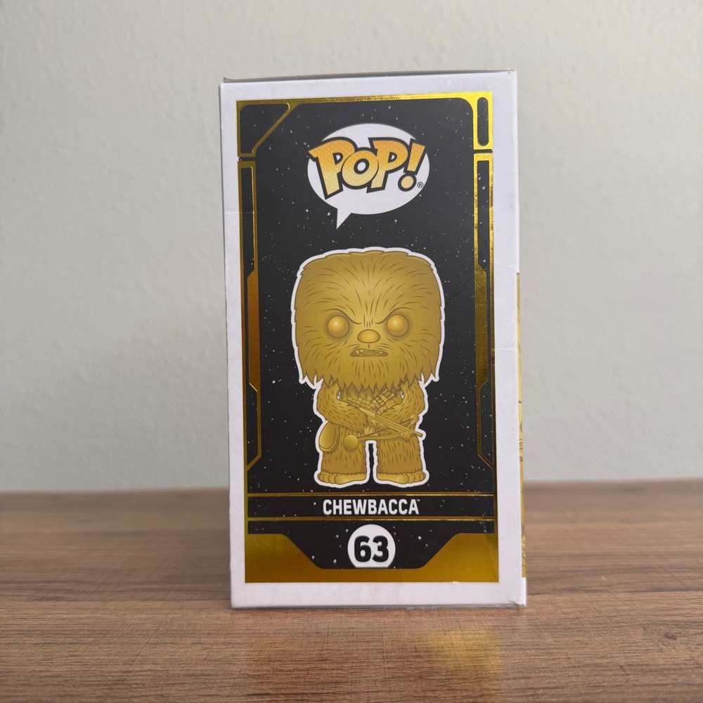 Funko Pop Gold Chewbacca Star Wars #63 Great Condition - Picture 2 of 4
